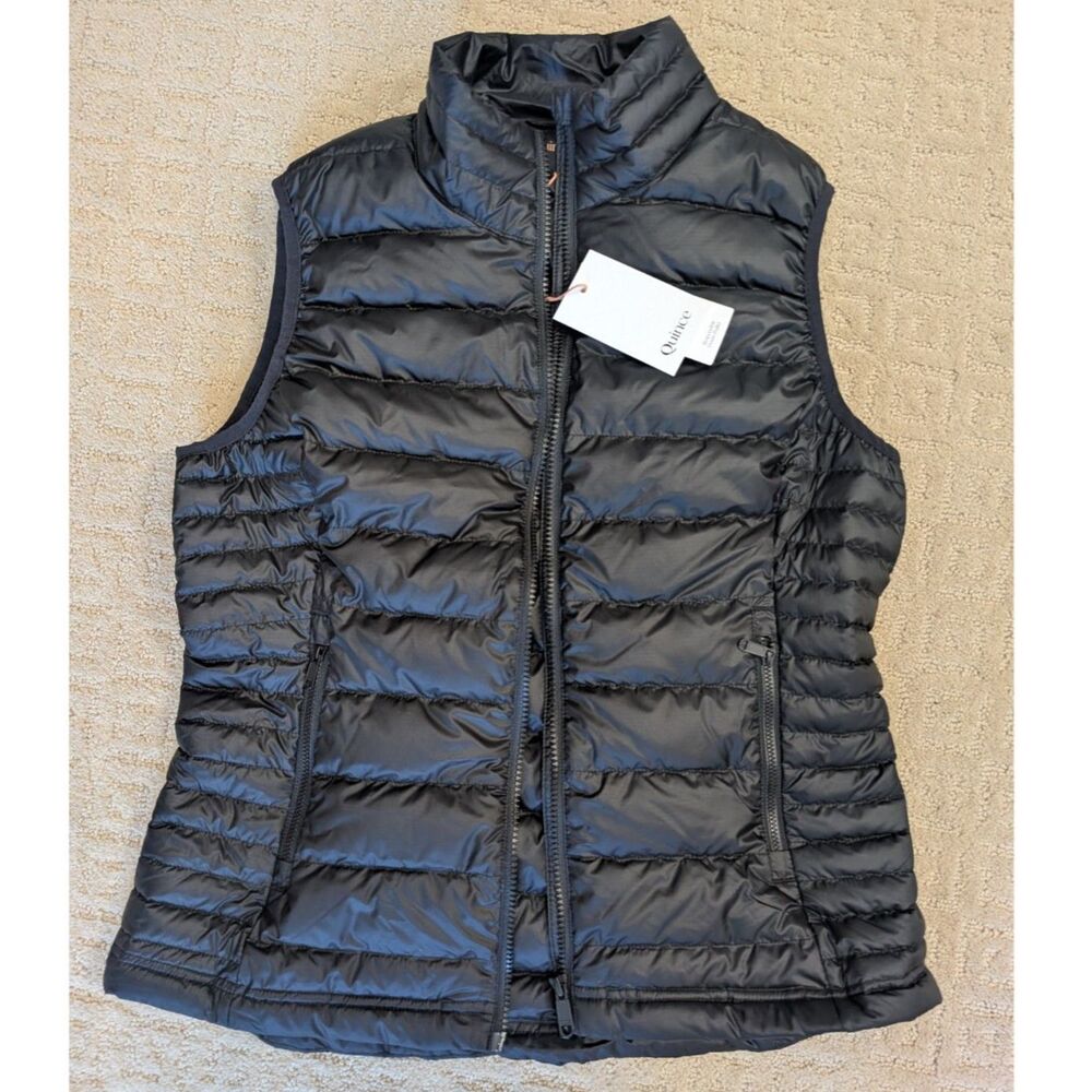 New with Defects Quince Down Vest Women Medium Black Lightweight Puffer Packable